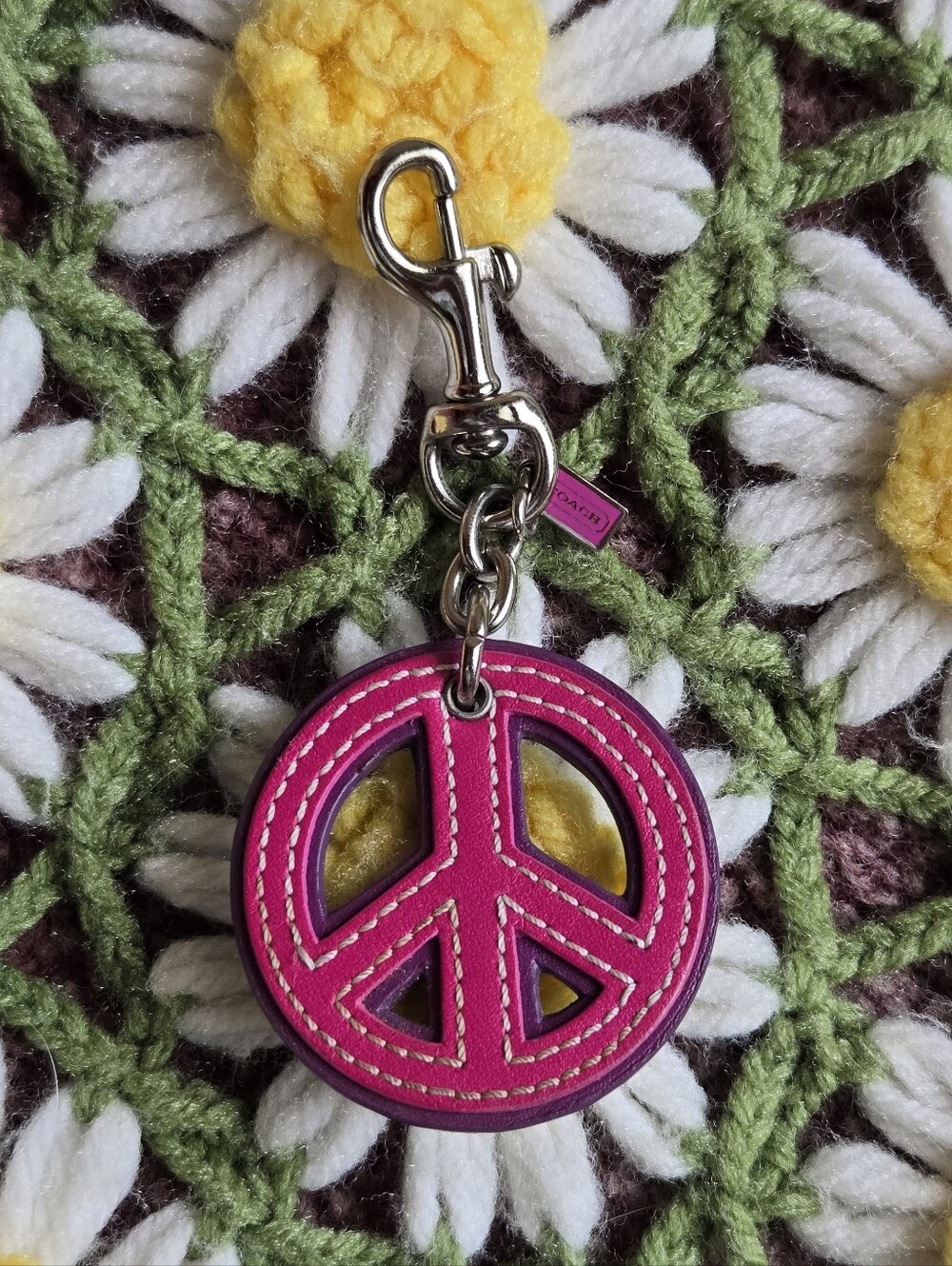 Coach Peace Sign Key Fob
